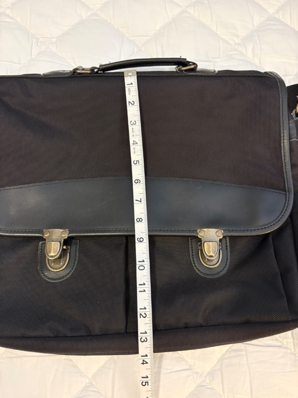 Satchels Black Canvas and Leather Messenger Briefcase – Unsex - Picture 11 of 11